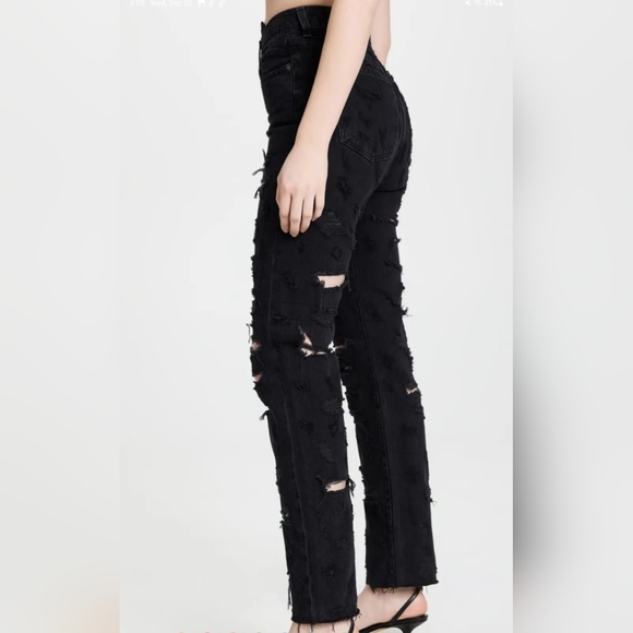 AGOLDE - Criss Cross Straight Jeans black high rise, straight leg, ripped, US 24 - Picture 1 of 5